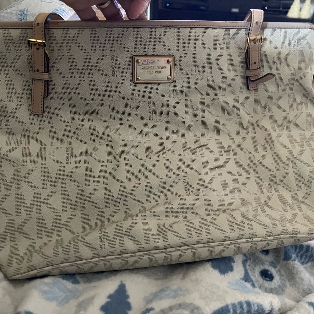 Michael Kors Cream Monogram Tote